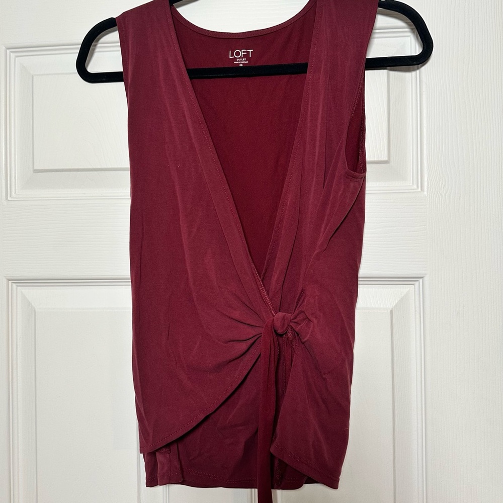 loft women’s cross over sleeveless shirt